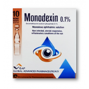 MONODEXIN 0.1% EYE DROPS (DEXAMETHASONE SODIUM PHOSPHATE ) 10 * 0.5 ML SDU